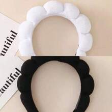 1 pieza Diadema con forma de nube simple de esponja para mujeres, diadema de verano para lavado de cabello y peinado, accesorios rosas, diadema, diadema para el cabello, diadema para el cuidado de la piel