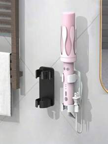 1 pieza Organizador de tenacillas, soporte montado en la pared del baño para plancha, tenacillas y plancha de pelo - Decoración de habitación