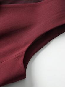 Women's Solid Color Vest, V-Neck Jacket, Slim Fit Slimming, Spring/Autumn, Fashionable For Commuting, Suitable For Opening Doors, Women's Apparel Summer - Burgundy - View 4