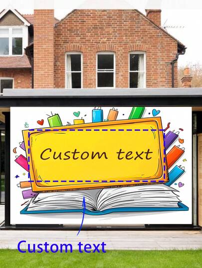 1pc Back To School Backdrop - Customizable Text, Colored Pencil & Book Design, Artistic And Playful, Suitable For Back To School Classroom Decor, Holiday Celebrations, Garden Decor, Battery-Powered Portable Design, Classroom Decor Banner,Art Activities For Children