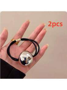 1 pieza Lazo de pelo con cuentas simple y elegante para mujeres, lazo de pelo elástico con un tacto de alta gama, sostenedor de coleta durable, lazos de pelo de calle, sostenedores de coleta, ligas de pelo, bandas de goma para el cabello, scrunchies, cuerda para el cabello