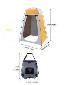 1pc Outdoor Camping Portable Toilet Tent, Versatile For Changing, Bathing, Beach, Unisex Design, Compact And Convenient For Camping/Hiking Essentials - Yellow - View 5