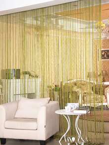 1 件 100*200 厘米家居/客厅银色金属线绳窗帘，加厚流苏装饰窗帘，适用于婚礼/仪式、入口装饰