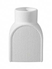 1pc Lightweight Ceramic-Look Plastic Vase - Asymmetric Design White Vase, Suitable For Home And Cafe Decor, Bedroom Modern White Vase, Easy-Clean Surface Ideal For Displaying Dried Flowers, Fresh Flowers Or Artistic Floral Arrangements, Desktop Decor, Boho Chic Home Decor, Home Office Decor, Holiday Decor Gift, Birthday Graduation