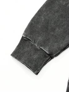 Shwiy Men's Street Fashion Dragon Print Pullover Pullover Sweatshirt, Japanese Cartoon Pattern Print Casual Sweatshirt, Suitable For Daily Wear, Anime Boyfriend Gift - Black - View 8