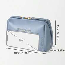 Topwey Makeup Bag, Travel Essentials Cosmetic Bags For Women, Waterproof Portable Pouch Travel Toiletry Bag With Divider (Darkcyan, Small) - Darkcyan - View 3