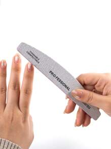 15pcs/25pcs/50pcs Half Moon Shaped Professional Nail File With 80/80, 100/180 Grit Nail File Strips