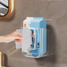 1PC Wall Mounted Wet Wipe Storage Box Without Punching Wet Wipe Dispenser, Suitable For Bathroom, Kitchen, Bedroom Household Wet Wipe Storage Bathroom Accessories