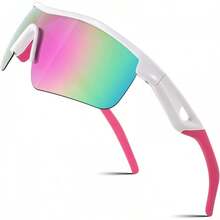 FEISEDY Gafas de sol deportivas polarizadas para niños y niñas TR90 marco niños adolescentes ciclismo lentes de sol B2454 - Blanco-azul - Ver 19