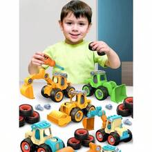 Children's Disassembly Engineering Car Toy DIY Nut Assembly Puzzle Disassembly Simulation Sliding Excavation Disassembly Car - Multicolor - View 2