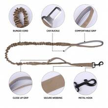 Reinforced Tactical Harness Chest Strap For Large Dogs - Khaki - View 7
