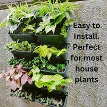 Maceta vertical para jardín, maceta de pared montada para patio y decoración exterior, maceta de plástico verde para plantas, verduras, frutas y hierbas para el balcón, soporte colgante para flores - 8 - Ver 1