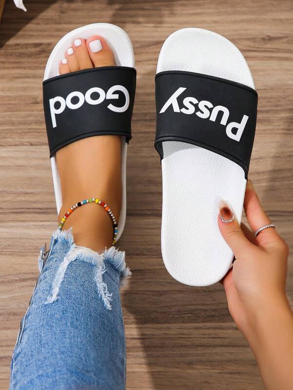 Women's Casual Rubber Slip-On Slippers, Durable Non-Slip Beach Flat Sandals