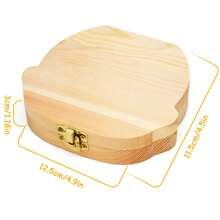 1pc Wooden Baby Teeth Box, Flip-Cover Style Tooth Fairy Box, Infant Tooth Collection Container For Boys And Girls