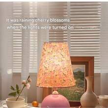 1 件花卉图案陶瓷褶皱台灯，迷你灯适合床边、床头柜、客厅边桌，暖光家居装饰 - 多款 - 查看 6