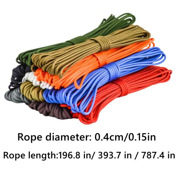 Strapazierfähiges 7-Kern Outdoor-Seil - Strapazierfähig und vielseitig, 4 mm dickes geflochtenes taktisches Seil, Länge 500 cm / 1000 cm optional, geeignet für Camping und Wandern, handgefertigtes DIY-Seil