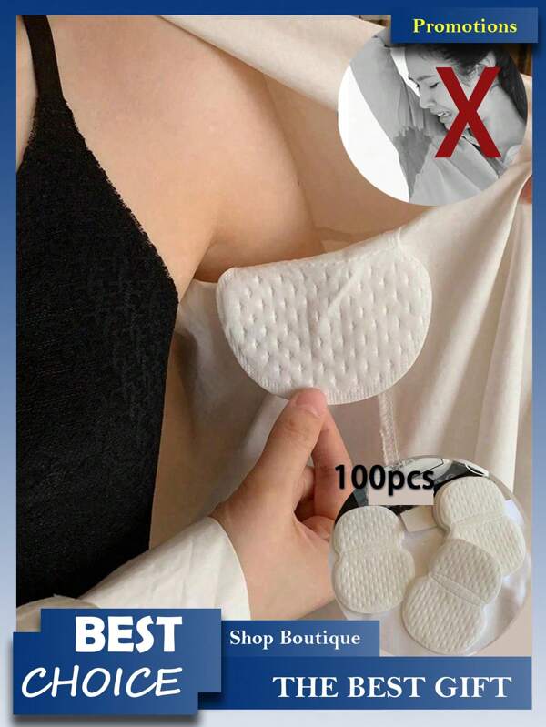 100 قطعة من وسادات الإبطين للامتصاص ، وسادات قماش غير منسوجة قابلة للتخلص منها ، غير مرئية ، خفيفة الوزن ومنفذة للهواء ، مريحة وبلا رائحة ، للنساء في الصيف ، أحرازة إبطين رفيعة ومحمولة لمنع العرق ، مناسبة للرجال والنساء ، في أنشطة الصيف والأسفار والرياضة وكهدية عطلة