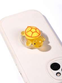 1/3 piezas Soporte de agarre de teléfono con diseño de tortuga colorida y brillante en la oscuridad, diseño de animal marino de dibujos animados 3D, cómodo soporte de escritorio, 2 en 1 adhesivo y soporte, ABS+Silicona, se adapta a la mayoría de los teléfonos