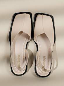 2025 Vintage Minimal Design Sandals, Low-Heel Closed-Toe Roman Sandals For Teenage Girls, Suitable To Pair With Skirts In Summer