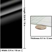 WAPANE Peel And Stick Wallpaper Border Bathroom Waterproof 393.7 In X 3.9 In Mirror Frame Border Sticker Self Adhesive Wall Edging Lines Foam Wall Base Moulding Trim For Home Decoration, Black