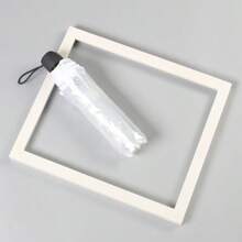 Paraguas transparente claro con apertura y cierre automático - Paraguas plegable de 3 pliegues resistente al viento, liviano y portátil, diseño de lluvia unisex para uso diario (mango de secado rápido) para refrescarse en verano, playa, viajes