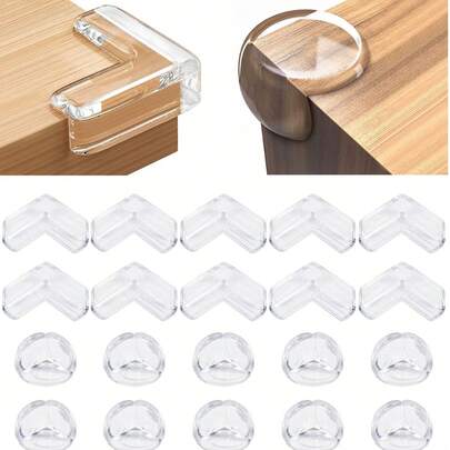 4/6/8/10/12/14/16/20/22/24pcs Child Safety Corner Guards - Silicone Edge Cushion, Furniture Protector, Fit For Tables, Chairs, Beds - Transparent Design, Holiday Gift, Injury Prevention, Seamless Integration, Durable Protection