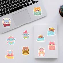 50PCS Cute Cartoon Stickers Vinyl Aesthetics Stickers Scrapbooking, Diary, Bumper, Skateboard, Water Bottle, Cartoon, Hard Hat, Car Stickers And Decals - Multicolor - View 5