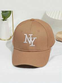 1 PIEZA Gorra de béisbol bordada - Sombrero protector solar transpirable con correa ajustable y parches con letra NY, Gorra ligera de verano para exteriores para correr/gimnasio/ropa de calle