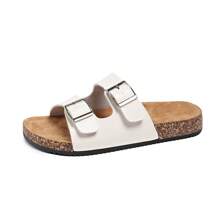 Sandali casual da donna a doppio riccio, suole in sughero morbide, infradito retrò aperte, traspiranti, ciabatte comode antiscivolo e durevoli, leggeri e versatili infraditi estivi da donne