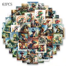 61 件恐龙原创贴纸乙烯基美学贴纸剪贴簿、日记、保险杠、滑板、水瓶、卡通、安全帽、汽车贴纸和贴花 - 彩色 - 查看 10