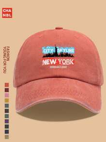1 Stück "NEW YORK" Mütze mit witzigem Muster und NYC Skyline Grafik, modisches Design Hip-Hop, schwarze LKW Fahrer Mütze, atmungsaktiv & bequem, unisex Retro weiche Crown verstellbar Kappe, geeignet für alle Jahreszeiten, ideal als Geschenk für Stadtpatrioten, Outdoor Radfahren, Sport, Wandern, Angeln, Urlaub