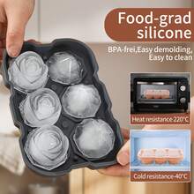 Ice Cube Tray - Rose Ice Cube Tray With Lid, 3-Cavity Silicone Rose Ice Cube Tray And 3 Diamond Ice Ball Maker, Easy Release Large Ice Cube Molds, Suitable For Chilling Cocktails, Whiskey, Tea - Multicolor - View 4