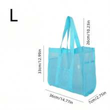 1 Stück Damen tragbare schnelltrocknende rosa Strandtasche, Design mit Buchstabenschnalle und Seitentasche, Aufbewahrung für Schwimmausrüstung, extragroße, multifunktionale, einfarbige Schulter-Mesh-Strandtasche für Spielsachen