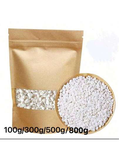 1 件 100 克/300 克/500 克 0.4-0.6 厘米装饰小石头适用于盆栽植物、天然鹅卵石、水族馆、花盆、水生植物装饰、户外花园装饰石、白色鹅卵石