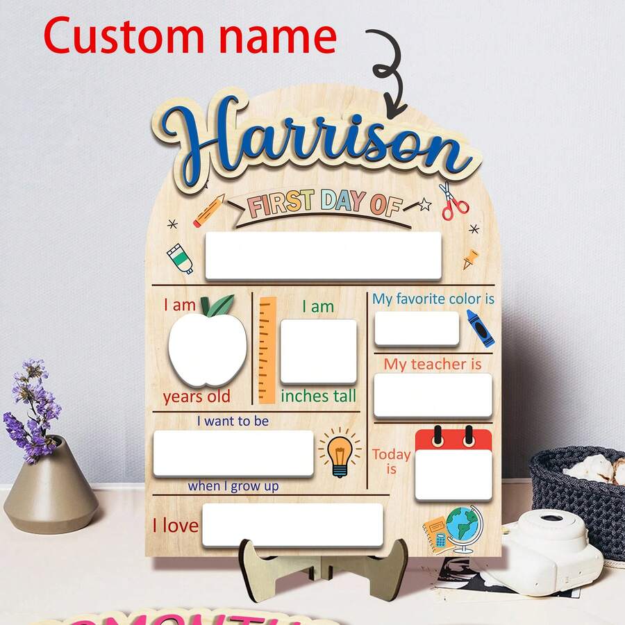 Letrero personalizado para el primer día de clases, letrero para el ...