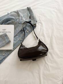 Túi xách nữ kiểu dáng cổ điển, chất liệu da mềm mại, được trang trí bằng đinh tán, khóa cài, xếp ly, hình dáng đám mây, thích hợp đeo vai, đeo chéo hoặc xách tay, dùng cho công sở, đi làm, hẹn hò, dự tiệc, v.v., thiết kế hình lưỡi liềm, màu đỏ tía thời trang, lấy cảm hứng từ sự nữ tính. - Cà phê nâu - Xem 8