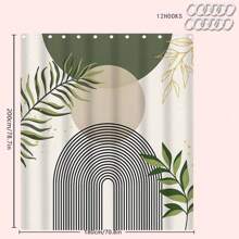 1/4 Stücke Set Salbeigrüner Boho Mittelalter-Themen Badezimmer Duschvorhang, Badematte, U-förmiger Toilettendeckel, wasserdichter Duschvorhang Badezimmer Dekoration, moderne Vorhangteiler, ohne Bohren, Polyester, maschinenwaschbar Schulanfang