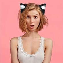 Cute And Sexy Women'S Plush Cat Ear Headband Hair Accessory, With Bendable Ears, Perfect For Role-Playing, Parties, And Daily Wear, Ideal For Halloween Parties And Valentine'S Day Gifts - 黑色 - 查看 7