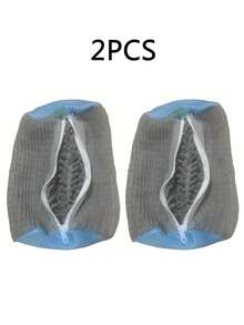 1/2PCS Washing Machine Shoe Bags, Reusable Microfiber Washing Shoe Bags, Invisible Zipper Washing Machine Shoe Bags For Sports Shoes, Mesh Shoe Washing Shoe Bags, Washing Shoe Bags, Washing Machine Shoe Net With Zipper To Protect Shoes From Damage
