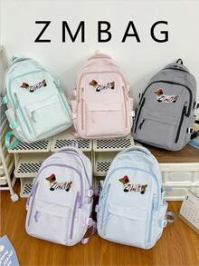 La adorable mochila bordada con perrito de dibujos animados, versión coreana, estilo dulce, adecuada para estudiantes de primaria y secundaria, con gran capacidad y diseño único. - Multicolor - Ver 3