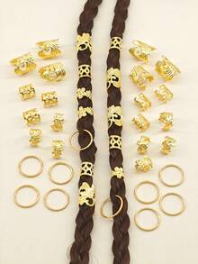 40个复古镂空金属发夹，发爪，发夹，编发饰品，夏季 - 金色 - 查看 5