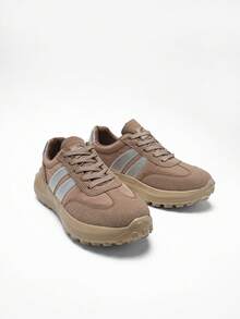 DareSee 女士休闲运动鞋，春秋新款卡其色系带透气低帮鞋，户外徒步防滑跑步鞋，适合音乐节、Y2KFest、返校季、秋季、圣诞节、冬季等场合，也是圣诞礼物的理想之选。 - 卡其色 - 查看 4