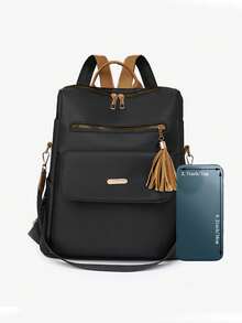 高品质外观级双肩带背包，韩版，男女皆宜，休闲时尚，多功能耐用，适合旅行，大容量背包。 - 彩色 - 查看 3