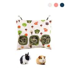 ITANDME Heu-Futterbeutel für Kaninchen mit drei/zwei Löchern, bissfest, Heu-Halter für Meerschweinchen - Große Kapazität & Leicht zu reinigen - Süße Formen kleintier-Futterbeutel für Meerschweinchen, Kaninchen, Chinchillas