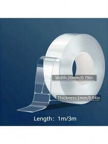 1 Roll Thickened Nano Double-Sided Tape Strong Adhesive Transparent Traceless High Viscosity Acrylic Double-Sided Tape Nano Tape Sticky Tape Glue Fastening - Clear - View 9