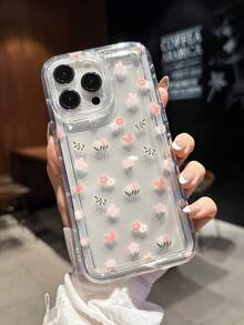 粉色蝴蝶花卉图案设计手机壳适用于 Apple 14/13 Pro Max/12 Pro/11/Xr/Xs/7/8 Plus、S10/S22/A12/A50/A52/S24/A135G - 耐用 TPU 材质气垫