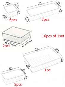 16pcs/Set Transparent Acrylic Drawer Storage Box, 5 Sizes, Independent, Freely Distributable, Multifunctional Desktop Organizer, Transparent Makeup Organizer, Beauty Storage And Organization, Dressing Table Display Rack, Bathroom Accessories, Jewelry Tray, Suitable For Makeup Products, Makeup Tools, Accessory Hair Clips, Office And Study Supplies Pencil Accessories, Home Decoration, Ideal Choice For Beauty Enthusiasts, Teacher And Student Gifts
