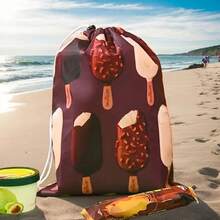 1/3PCS Cartoon Print Insulated Bag, Nylon Fabric With Built-In Aluminum Foil Thermal Layer, Keeps Fresh And Cold, Large Capacity Design, Easily Stores Ice Cream, Popsicles, Fruits, Fresh Ingredients, Suitable For Outdoor Travel. Drawstring Closure Design, Pull The Rope To Tighten The Bag Opening, Easy To Access Items. Multiple Cute Patterns Available, High Aesthetic Value, Versatile For Daily Use. - View 12