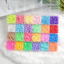 10/15/24 Cores Conjunto de Contas de Argila Polimérica Redonda Plana, Para Fazer Joias, Contas Espaçadoras de Argila Para Pulseira, Colar, Brinco DIY, Inclui Contas com Alfabeto, Adequado Para Crianças e Adultos - Multicolorido - Visão 4
