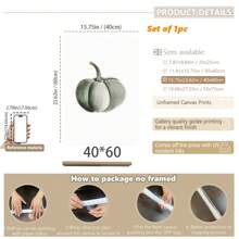 1pc, Canvas Hanging Picture, Framed Art Decoration, Ready To Hang, Wall Arts, Posters, Wall Art With Frame, Pumpkin Wall Art, Fall Pumpkin Prints, Modern Fall Decor, Pumpkin Decoration, Pumpkin Posters, Fall, Halloween, Halloween Decoration, Room Decoration, Dorm Decoration, Bedroom Home Wall Decorations, Fall Decoration Home Decor